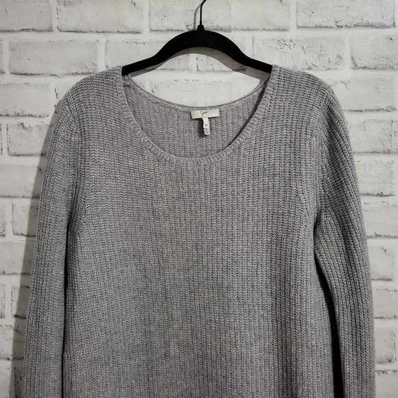 Joie Faux Overlay Wool Blend Sweater Grey size M - Picture 4 of 8